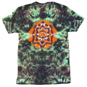 Black and Green Tie Dye Shirt with Orange Star